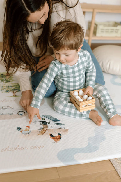 Padded Play Mat - On The Farm & Plaid