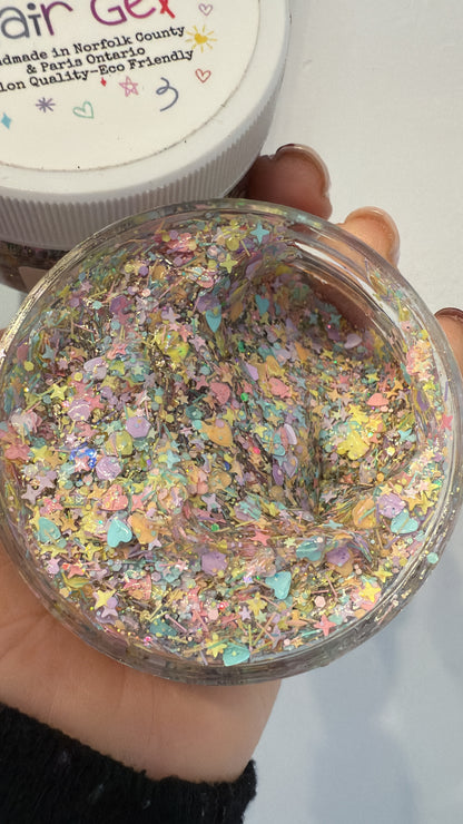 Pastel Rainbow Glittery Hair Gel