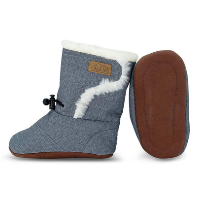 Heather Grey - Baby Stay-Put Winter Booties