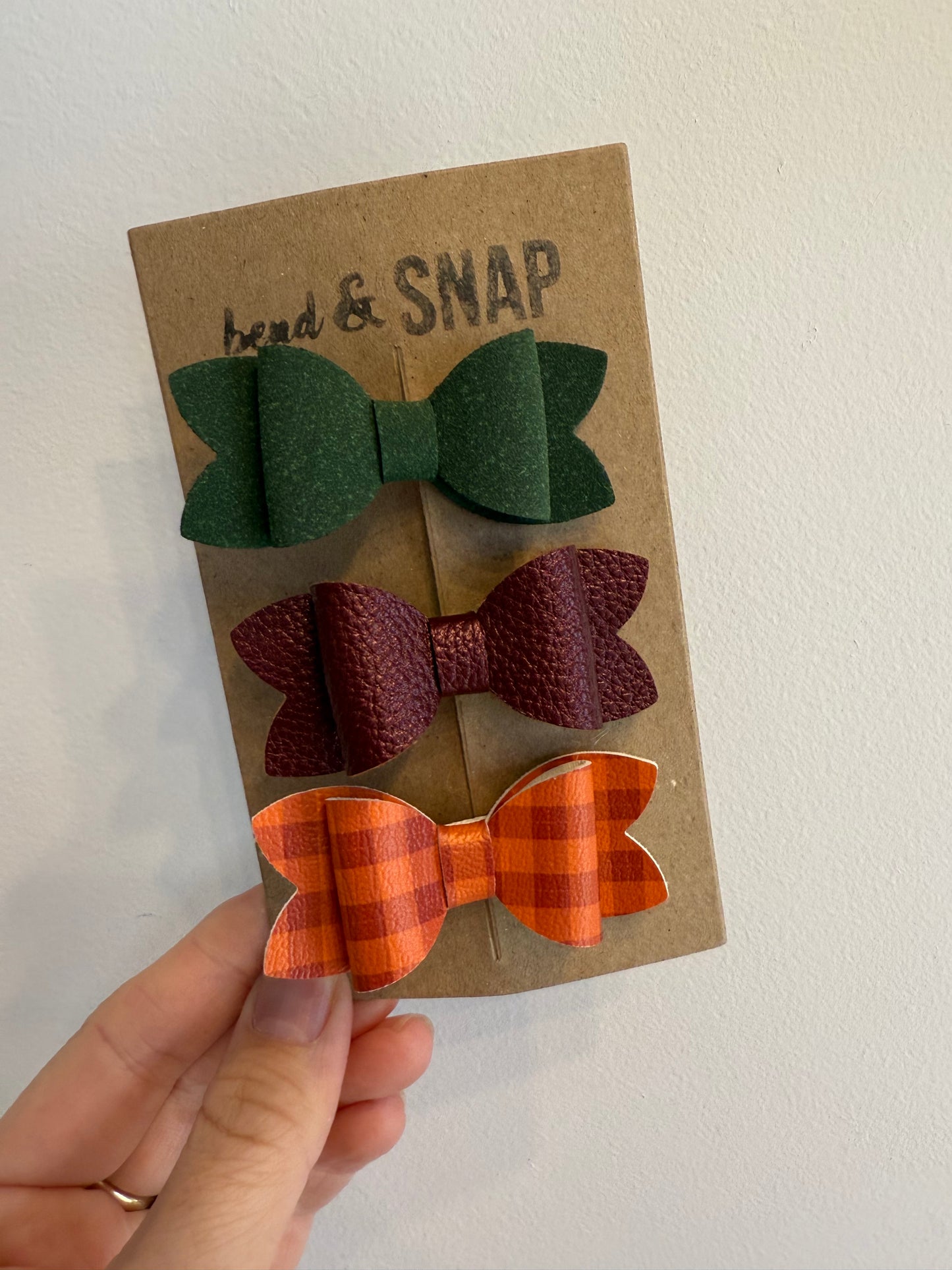 3 Pack Fall Hair Bow Clips