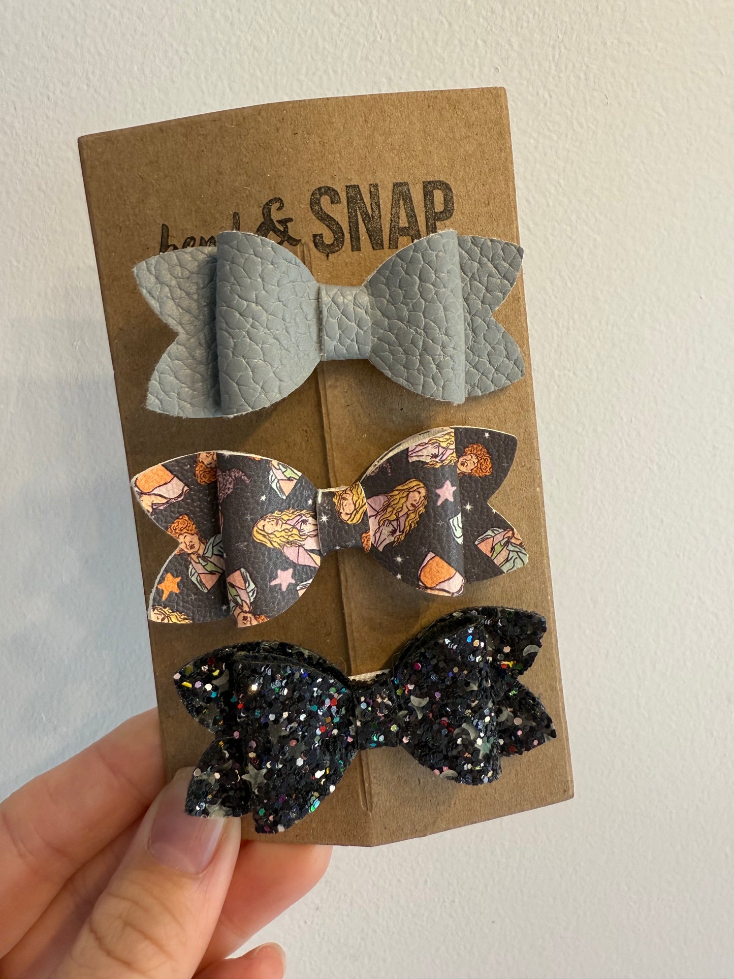 3 Pack Halloween Hair Bow Clips