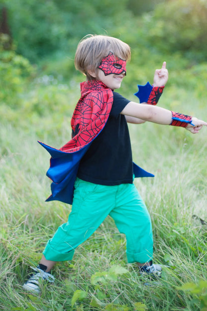 Spider Cape Set with Mask and Cuffs (3-4)