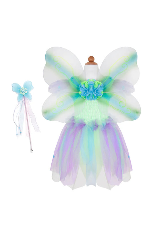 Butterfly Dress & Wings With Wand Green/Multi (5-6 Years)