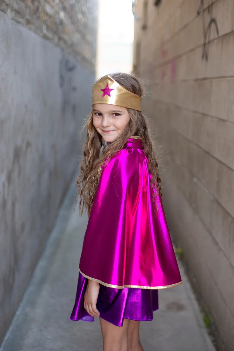Superhero Star Dress, Cape & Headpiece (5-6)