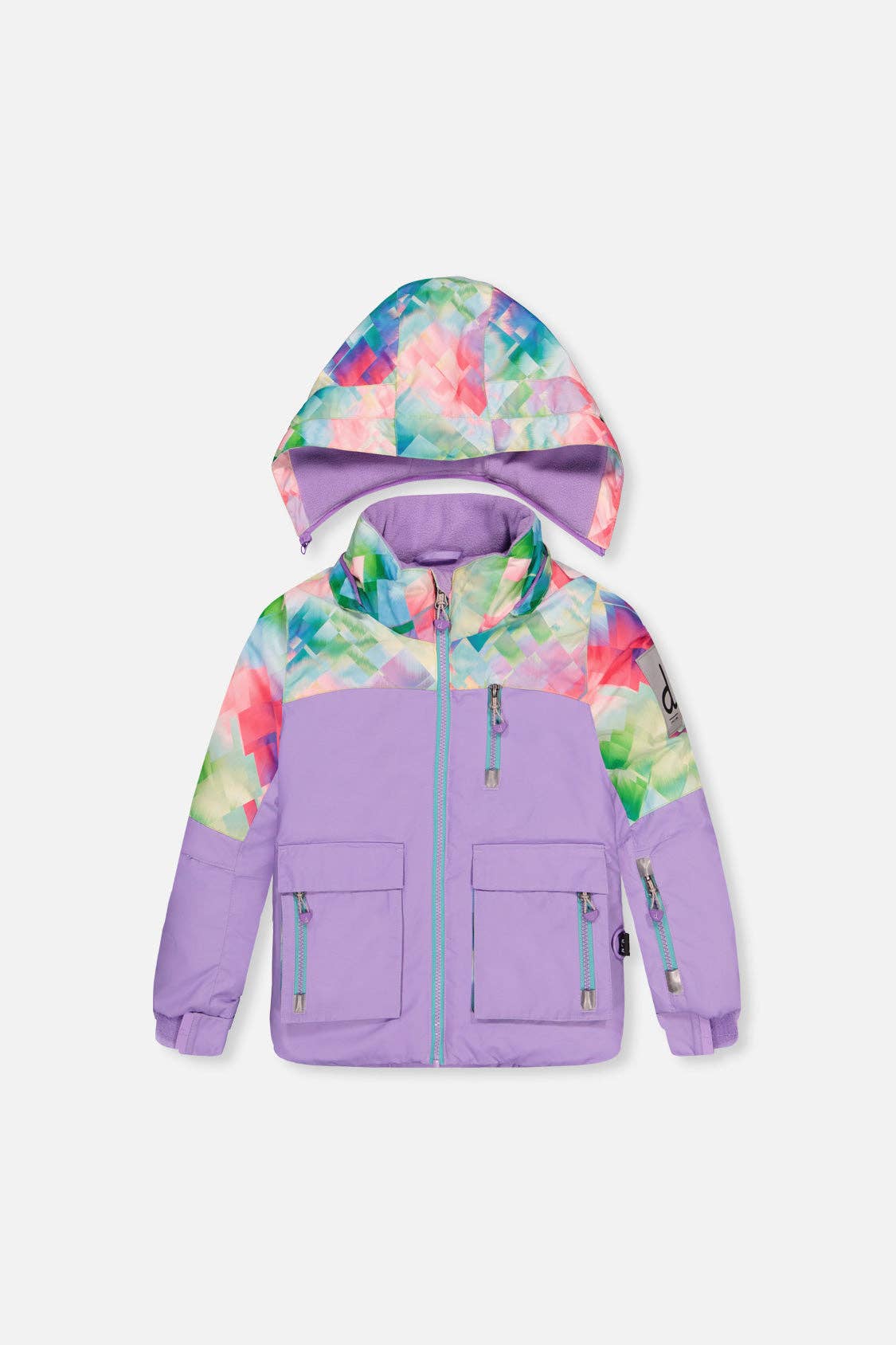 Two Piece Play Snowsuit Multicolored With A Diamond Pattern