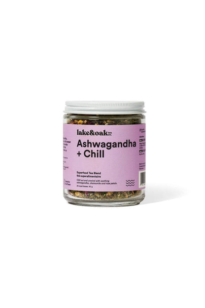 Ashwagandha + Chill - Superfood Tea Blend: Glass Jar - 24 Cups
