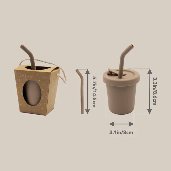 Silicone 6oz Straw Cup - Almond