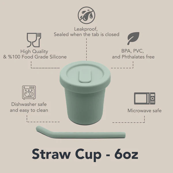 Silicone 6oz Straw Cup - Leaf