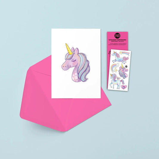 Unicorn Card with Tattoos