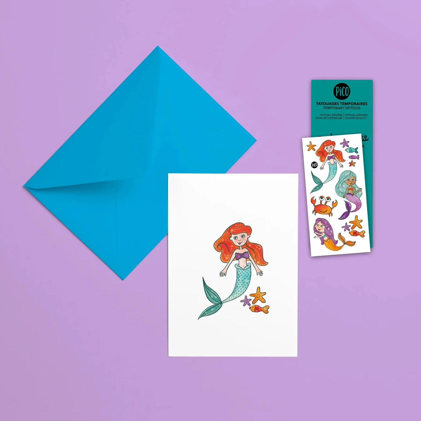 Mermaid Card with Tattoos