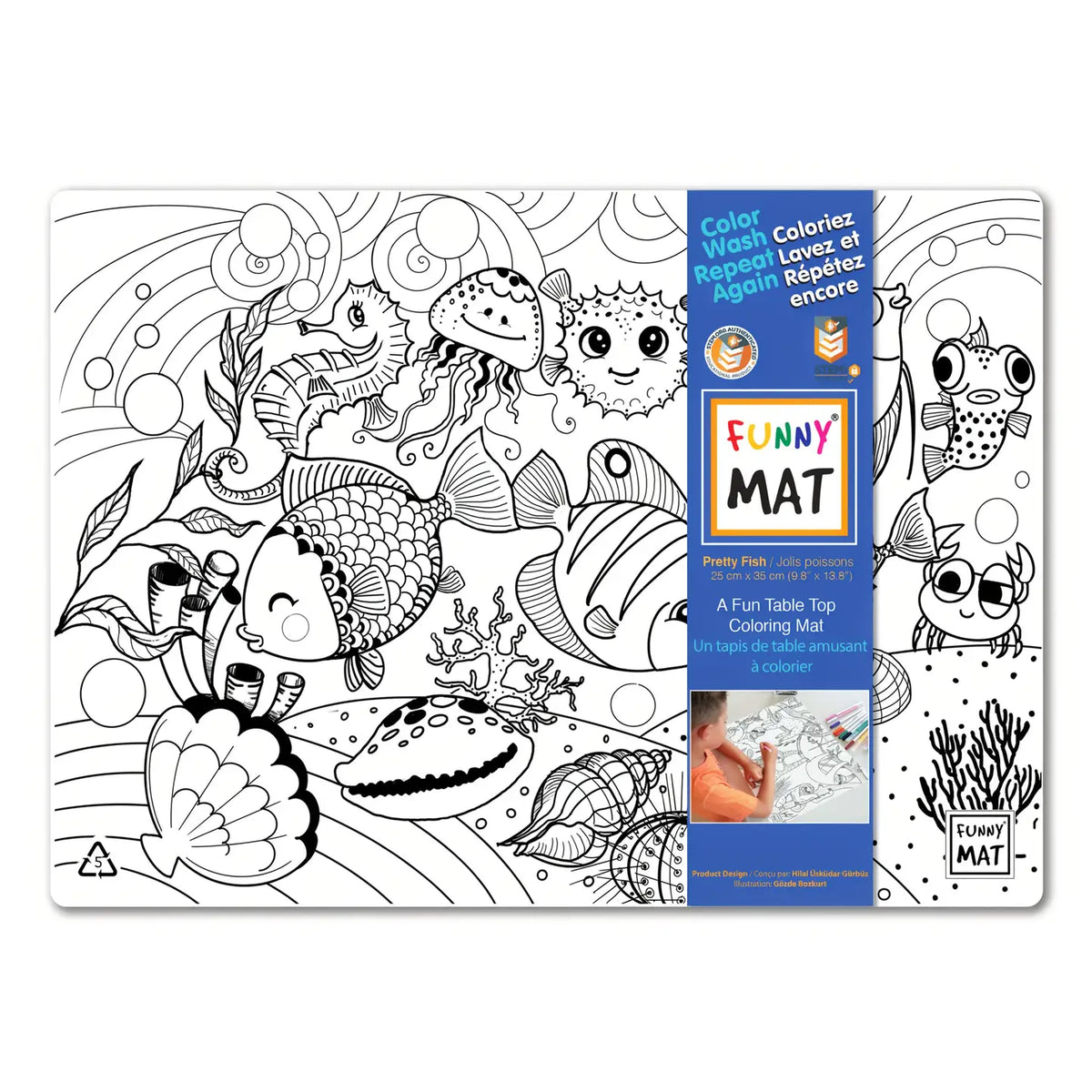 Pretty Fish Colouring Mat *Compact Size*