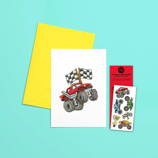 Monster Truck Card with Tattoo
