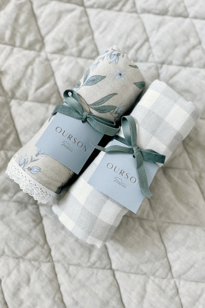 Organic Cotton Swaddle Blanket - Hydrangea
