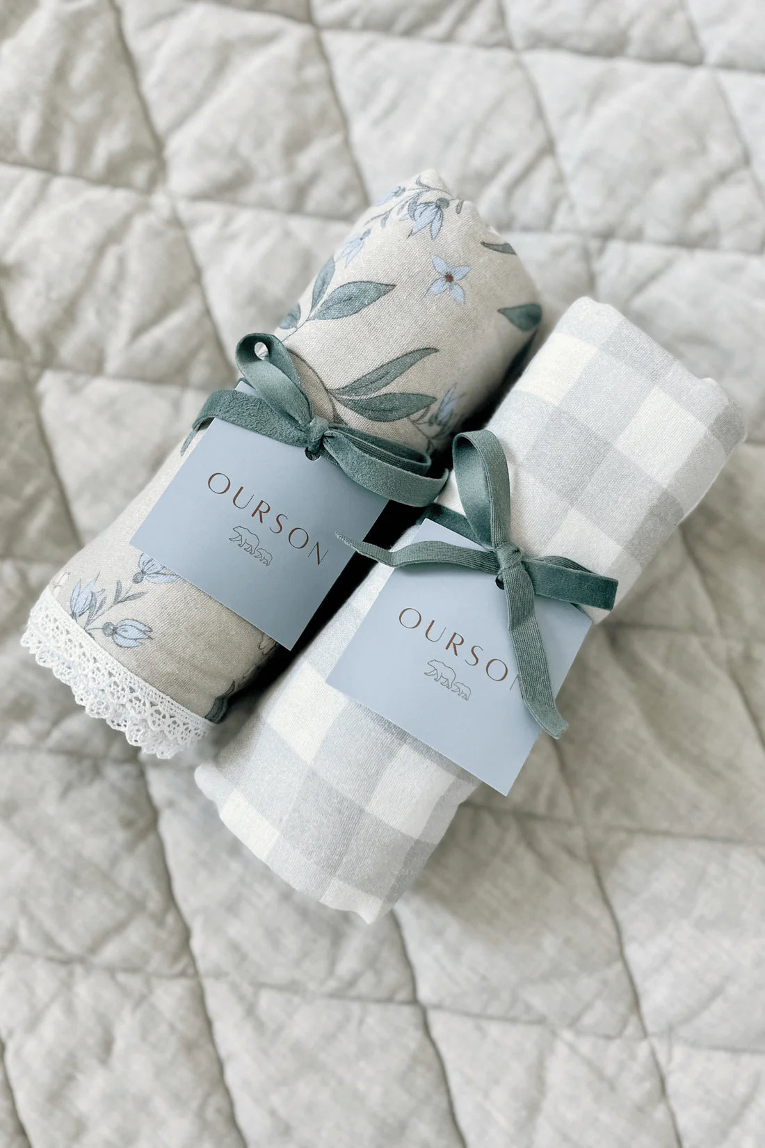 Organic Cotton Swaddle Blanket - Oat Gingham