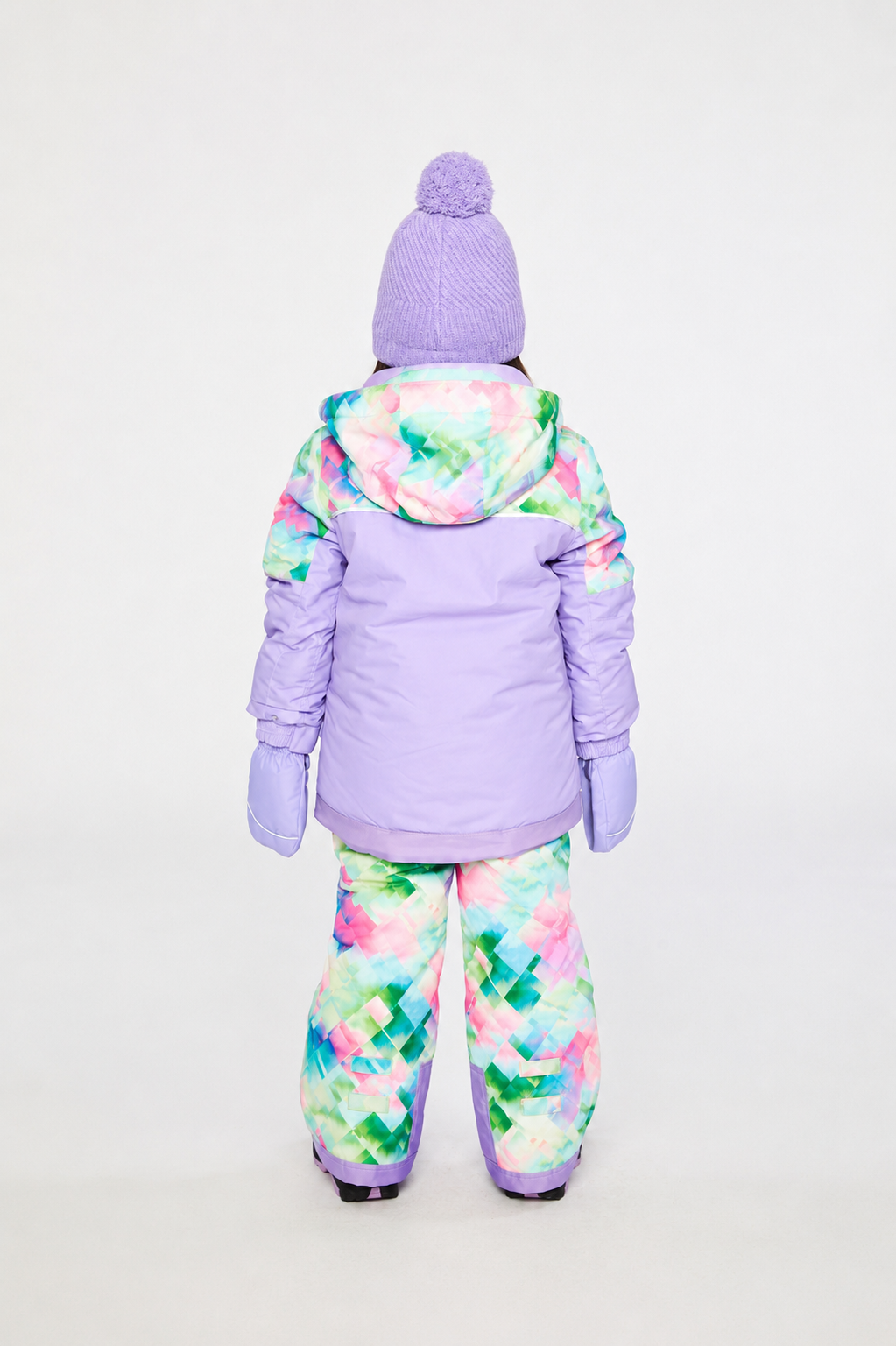 Two Piece Play Snowsuit Multicolored With A Diamond Pattern