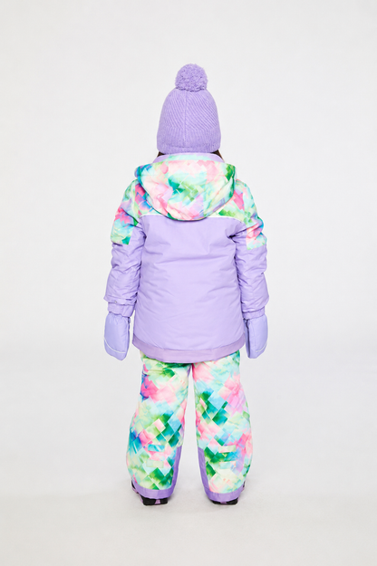 Two Piece Play Snowsuit Multicolored With A Diamond Pattern