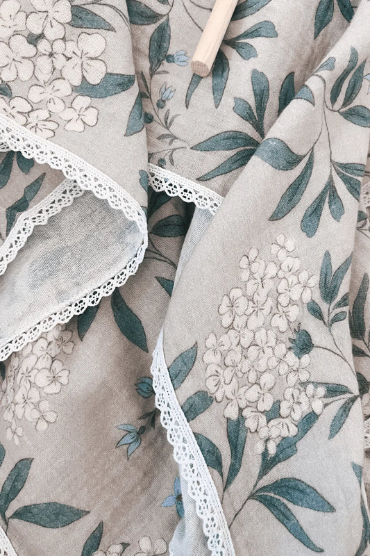 Organic Cotton Swaddle Blanket - Hydrangea