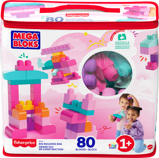 Mega Bloks - Big Building Bag 80 pieces - Pink
