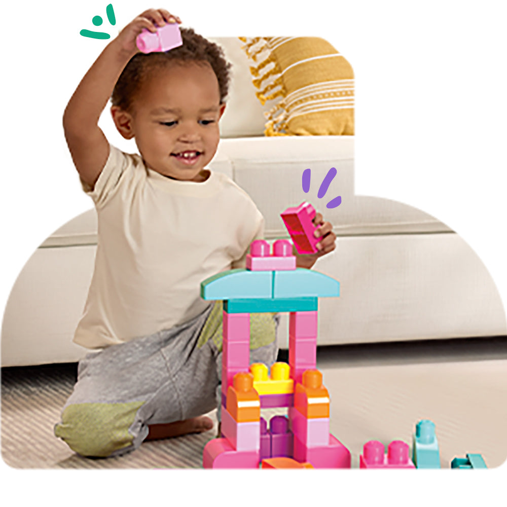 Mega Bloks - Big Building Bag 80 pieces - Pink