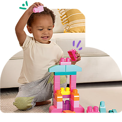 Mega Bloks - Big Building Bag 80 pieces - Pink