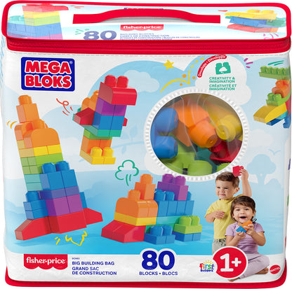 Mega Bloks - Big Building Bag 80 pieces - Blue