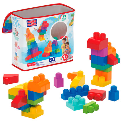 Mega Bloks - Big Building Bag 80 pieces - Blue