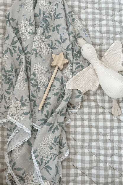 Organic Cotton Swaddle Blanket - Hydrangea