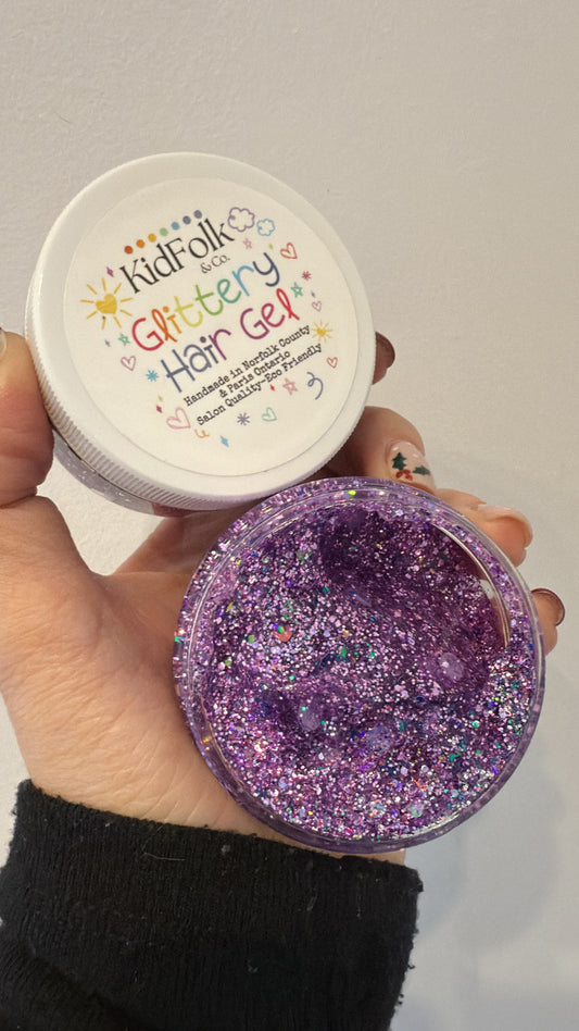 Crushed Amethyst Glittery Hair Gel