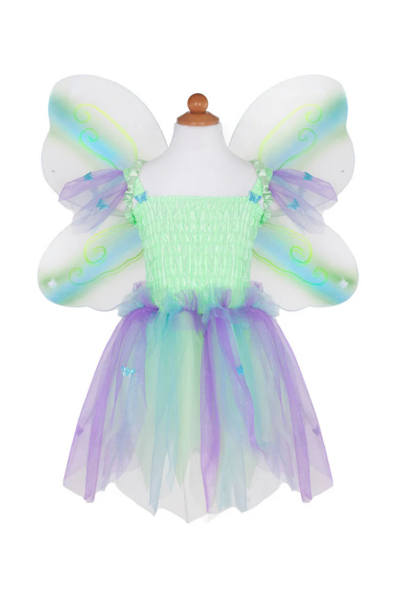 Butterfly Dress & Wings With Wand Green/Multi (5-6 Years)