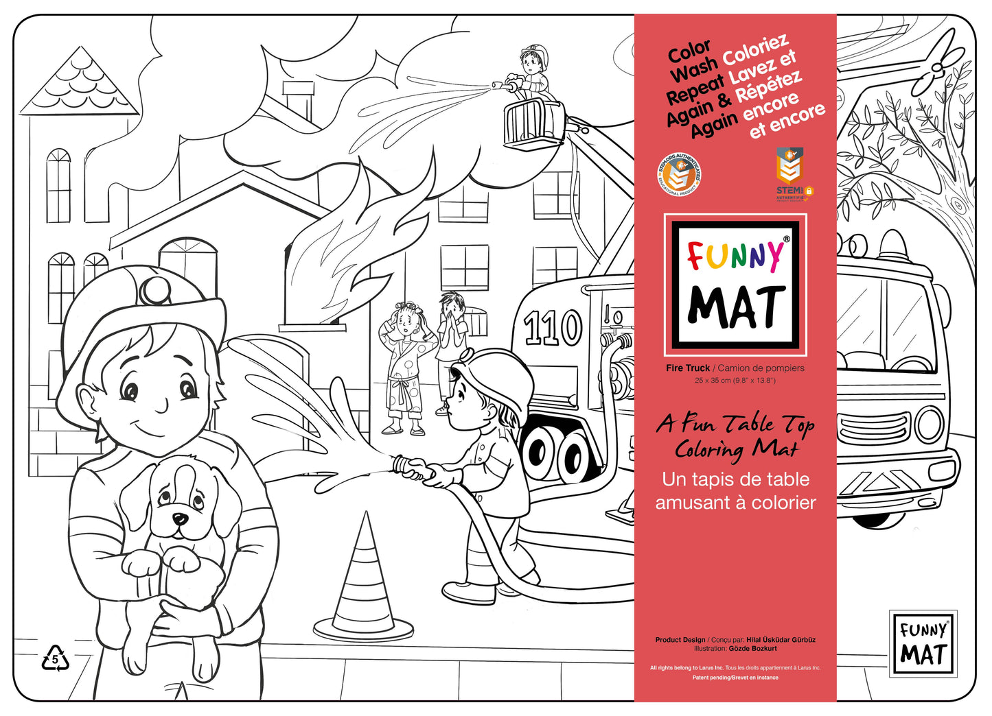 Firetruck Colouring Mat *Compact Size*