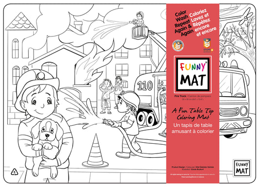 Firetruck Colouring Mat *Compact Size*