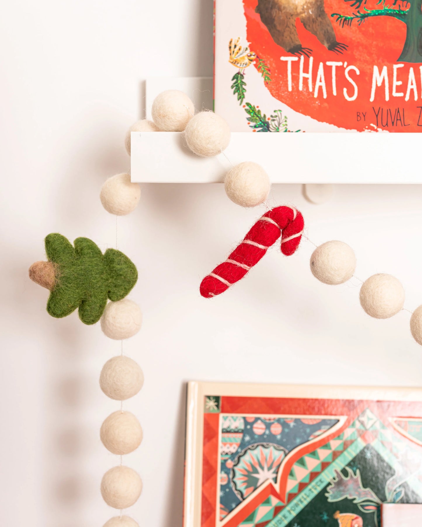 Candy Cane Christmas Tree Felt Garland