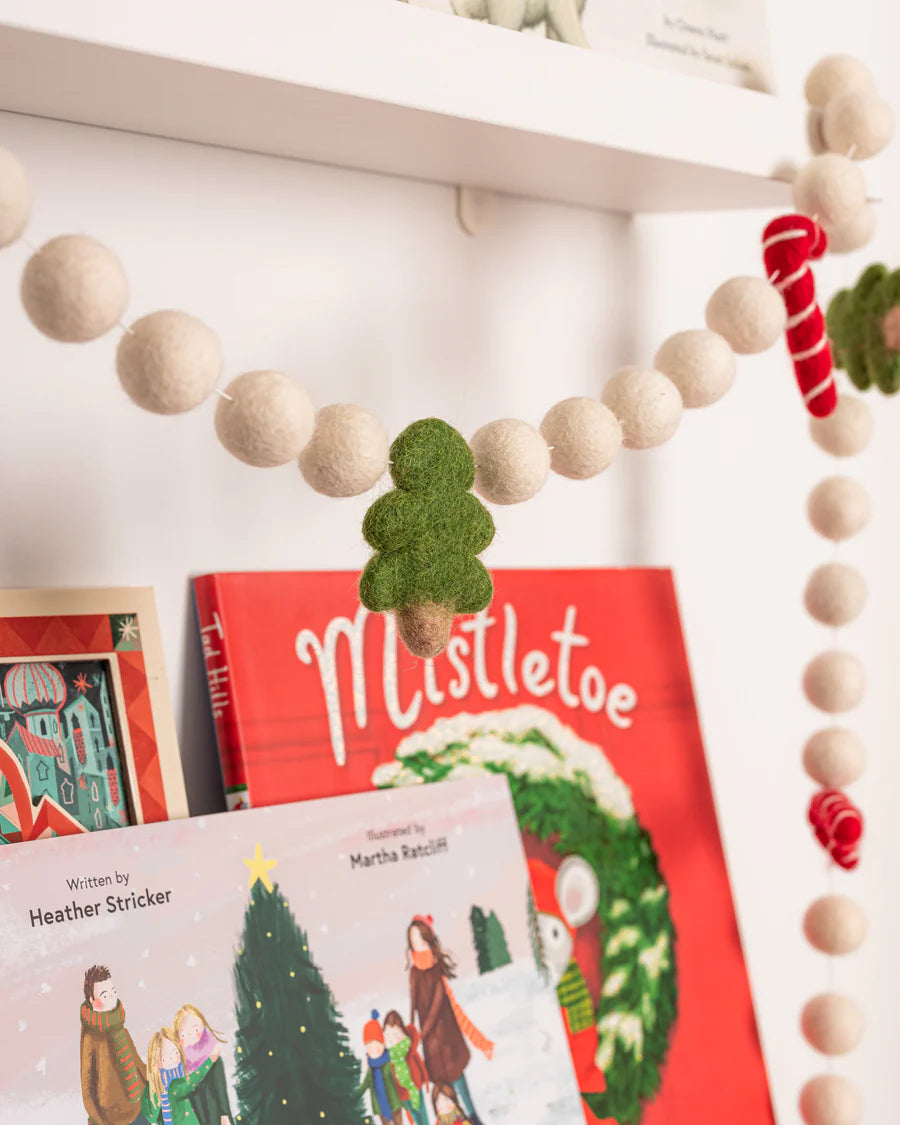 Candy Cane Christmas Tree Felt Garland