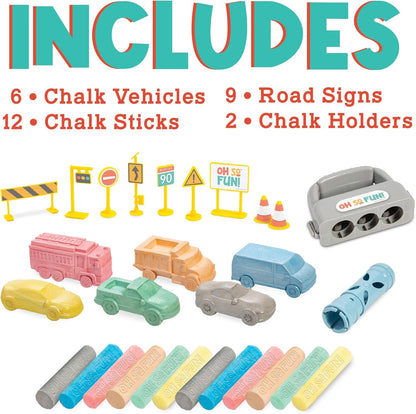 Oh So Fun! Cars and Trucks Sidewalk Chalk Set