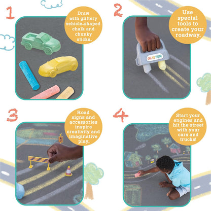 Oh So Fun! Cars and Trucks Sidewalk Chalk Set