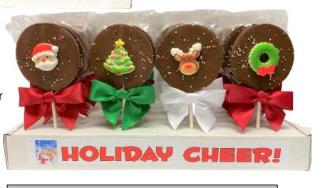 Holiday Cheer Suckers Milk Chocolate