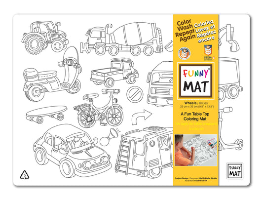 Wheels Colouring Mat *Compact Size*