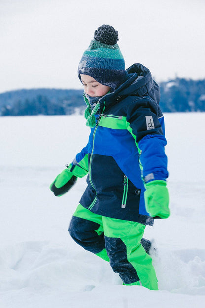 Two Piece Play Snowsuit Royal Blue And Green Colorblock