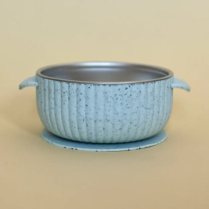 Stainless & silicone bowl