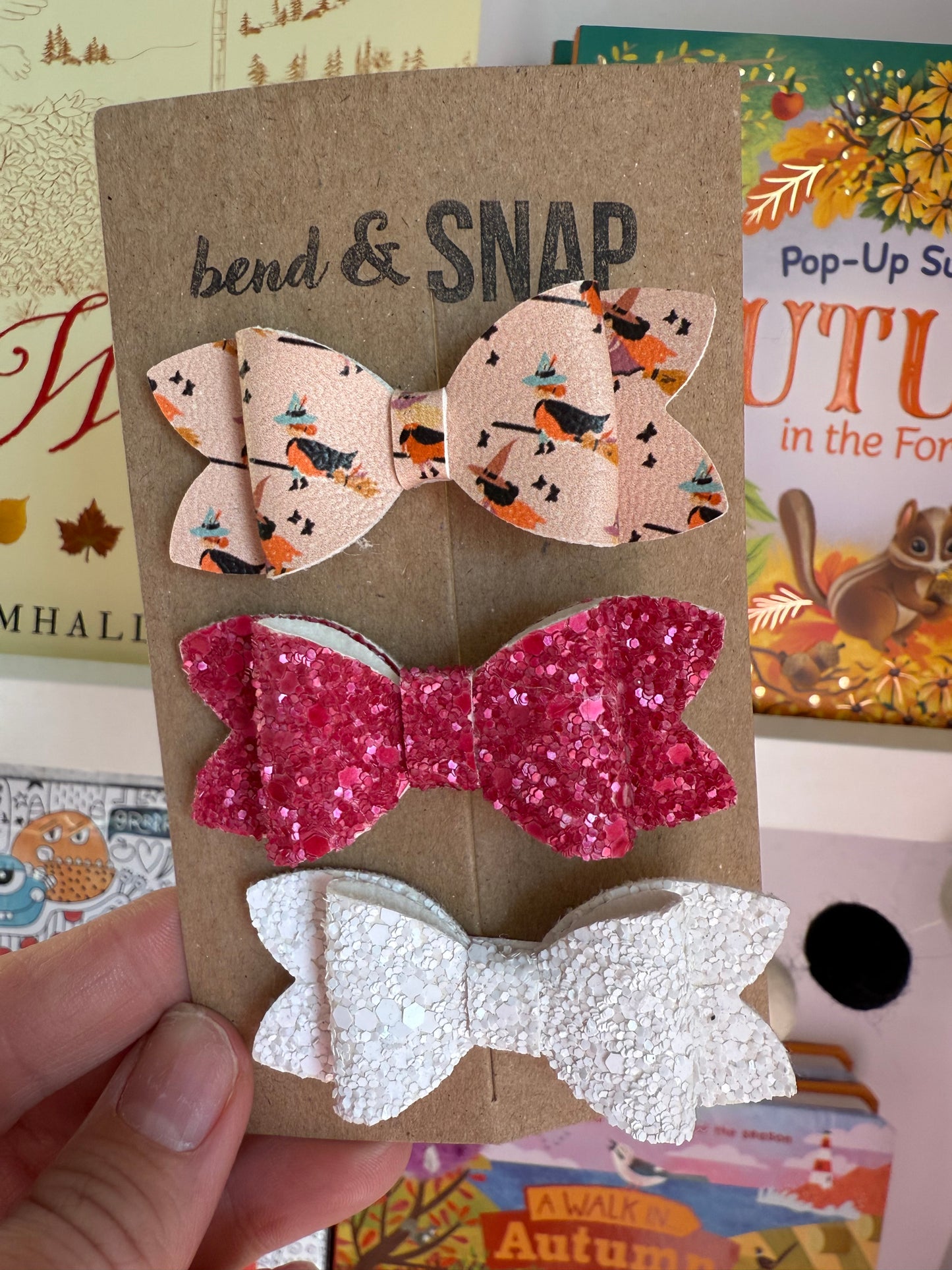 Halloween/Fall 3 Pack Bow Clips