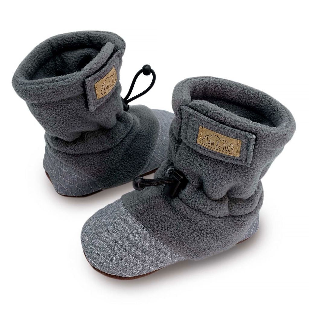 Heather Grey - Baby Stay-Put Cozy Booties