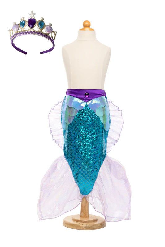 Mermaid Glimmer Skirt Set with Headband (5-6)