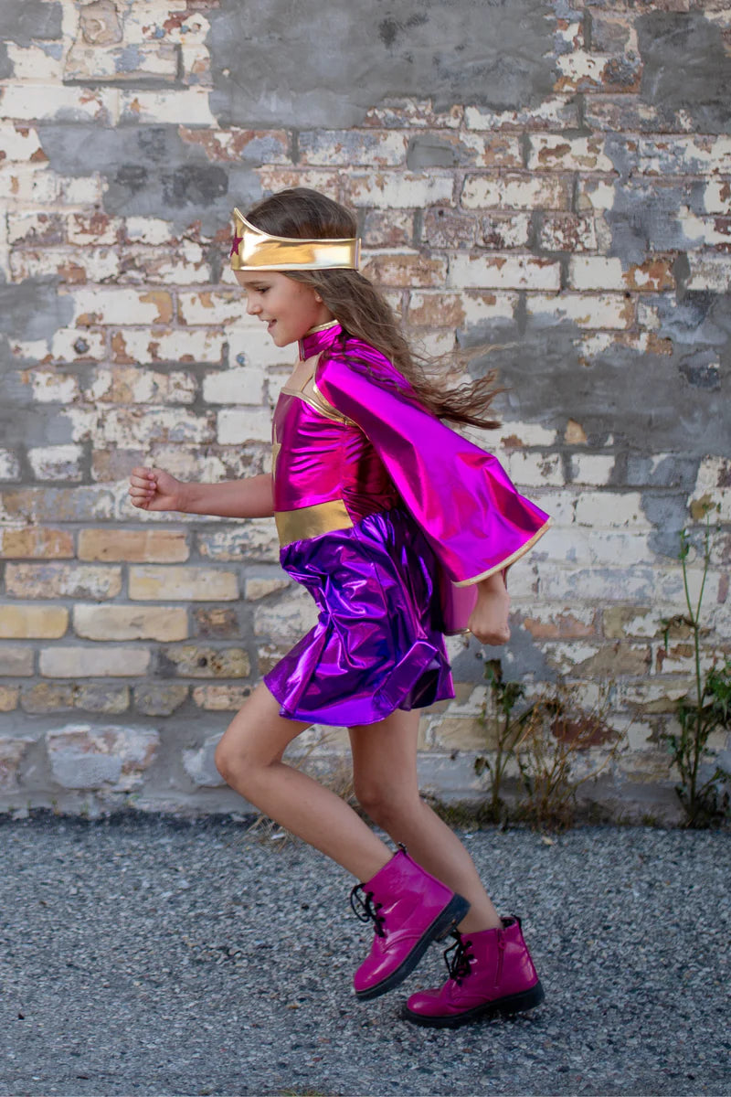 Superhero Star Dress, Cape & Headpiece (5-6)