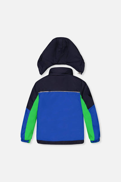 Two Piece Play Snowsuit Royal Blue And Green Colorblock