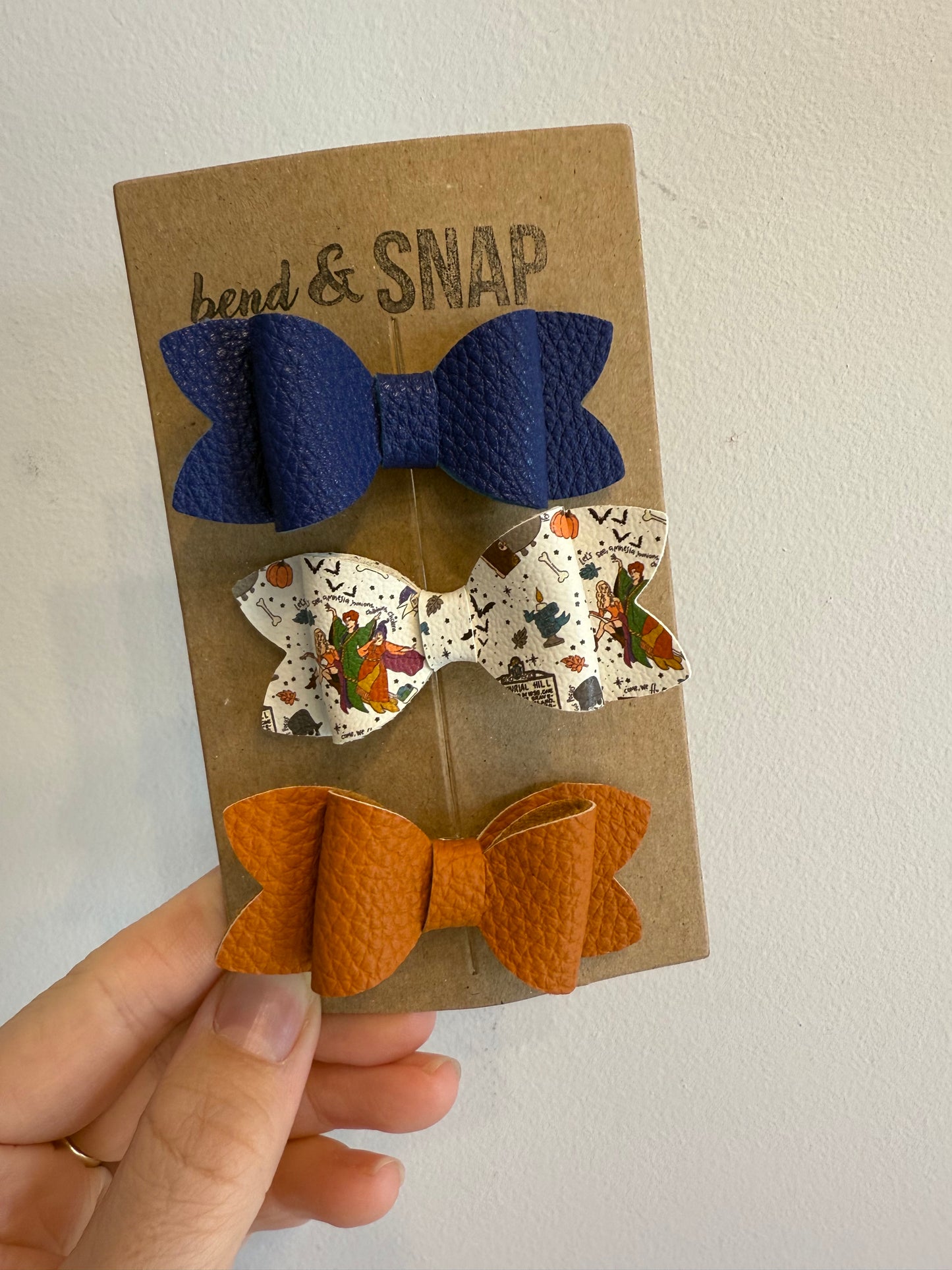 3 Pack Halloween Hair Bow Clips