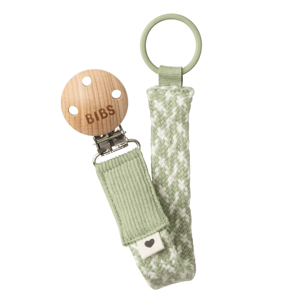Pacifier Clip - Sage/Ivory