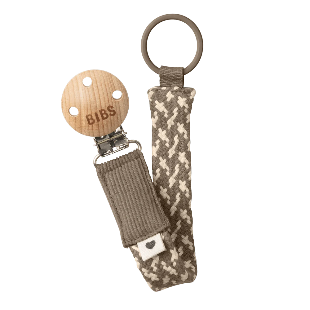 Pacifier Clip - Dark Oak/Vanilla