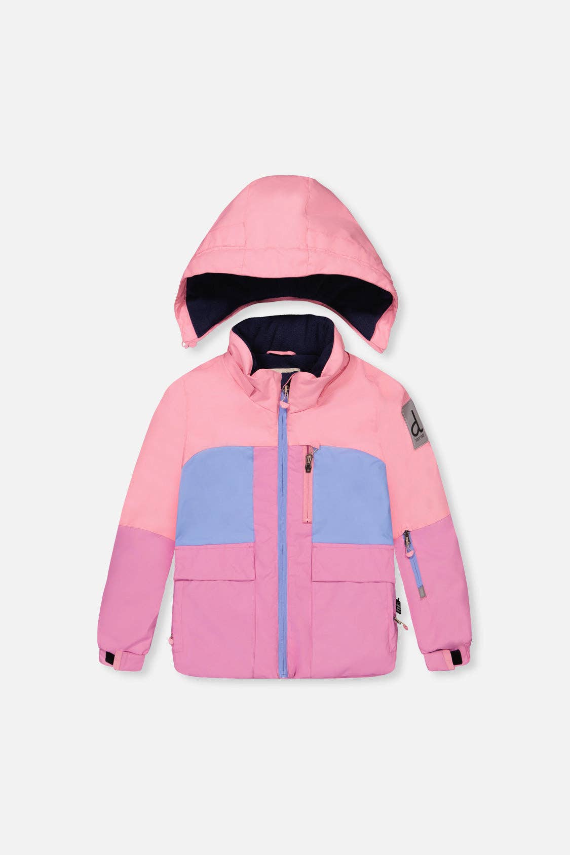 Two Piece Play Snowsuit Pink And Purple Colorblock With Watercolor Floral Print Pants: 5
