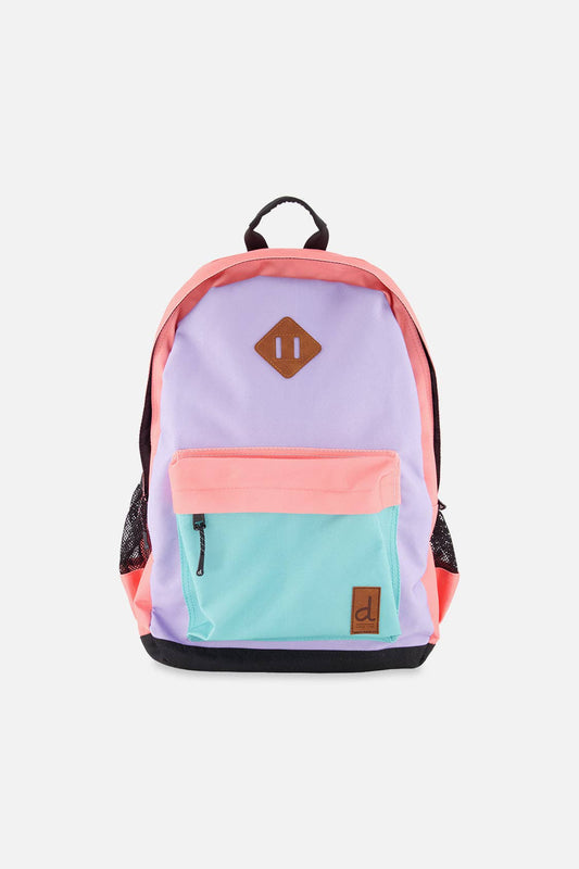 Kids Backpack Lavender, Turquoise And Orange
