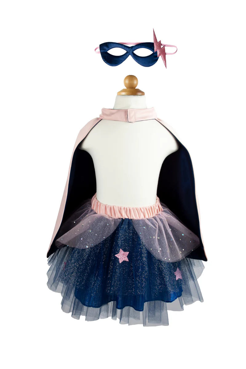 Super-duper Tutu, Cape & Mask Navy & Pink (4-6)